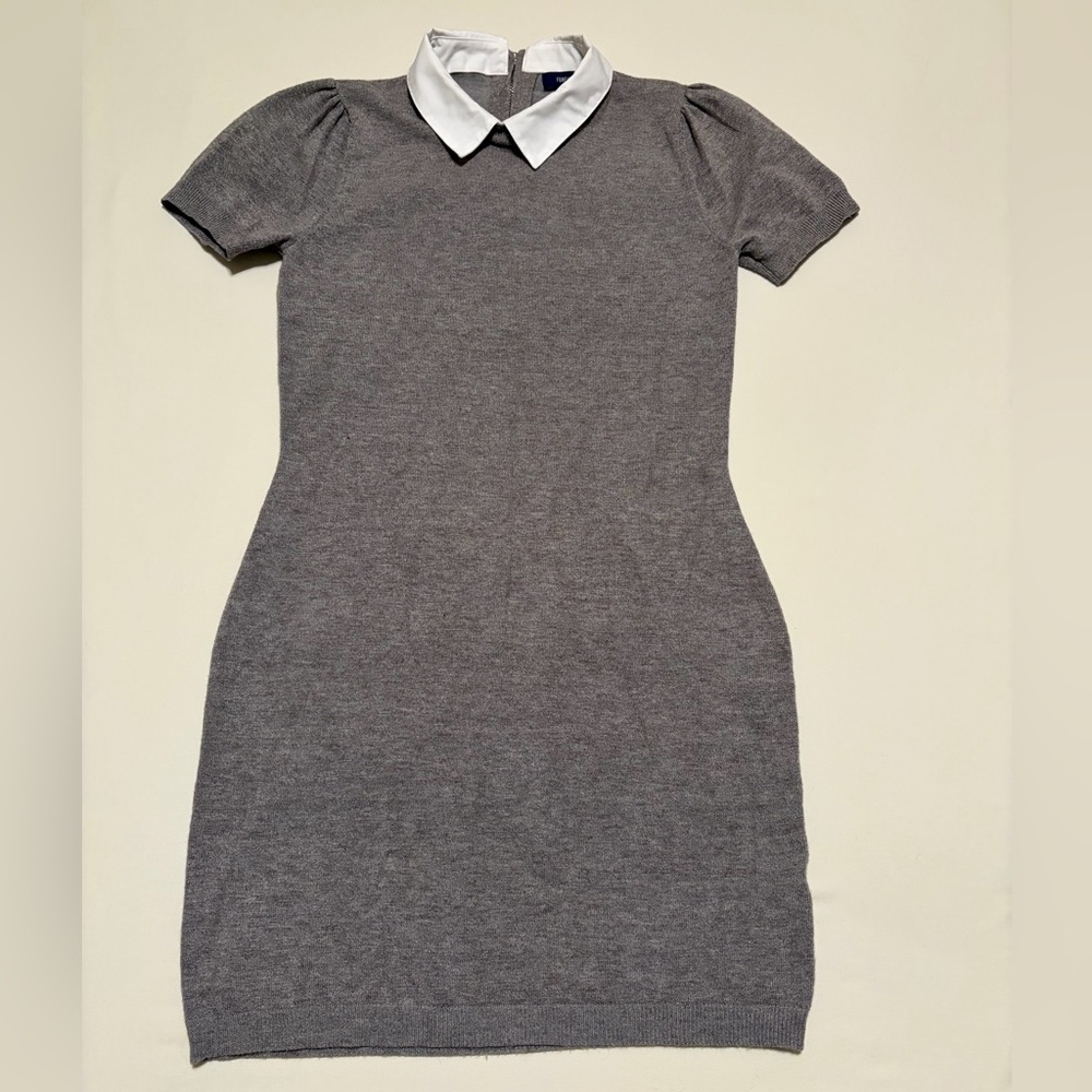 Forever 21 Gray and White Collar Dress